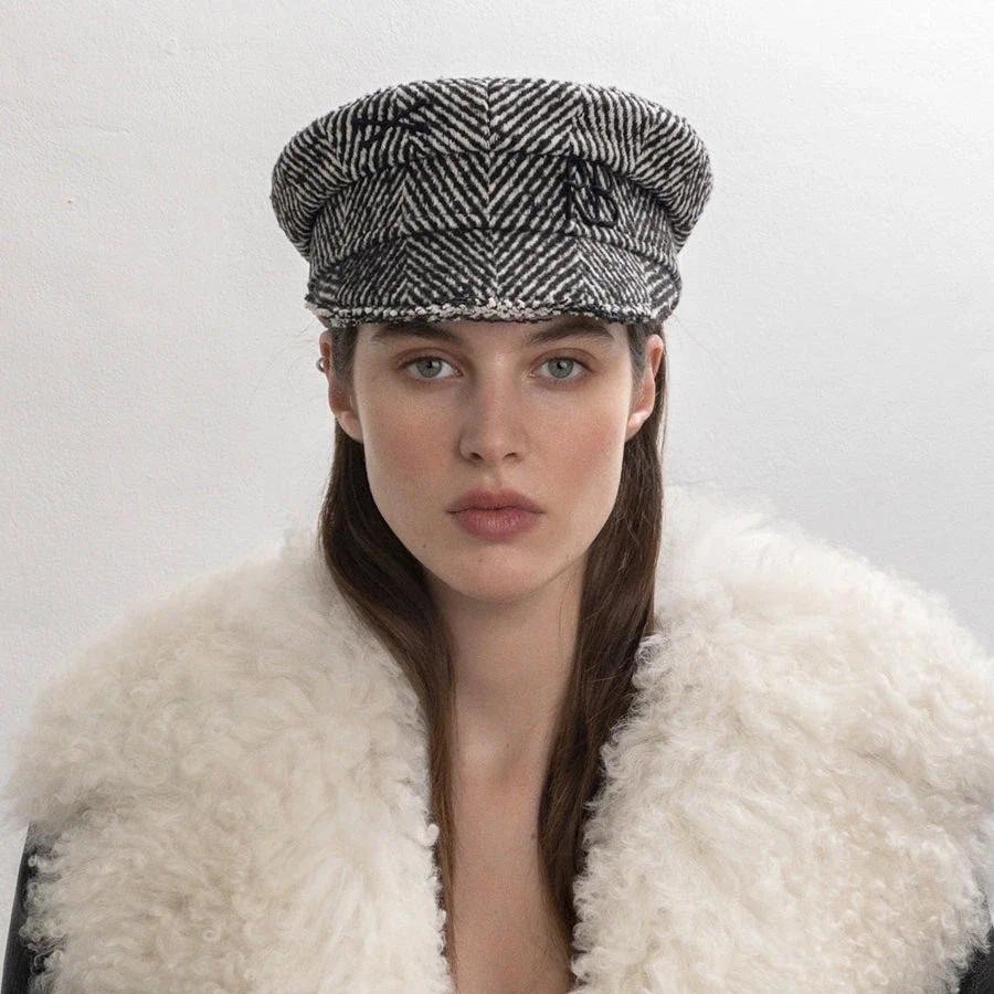 New Arrvial Women Newsboy Caps Wool Flat Visor Cap Autumn Winter Wool Hat Herringbone-wool Baker Boy