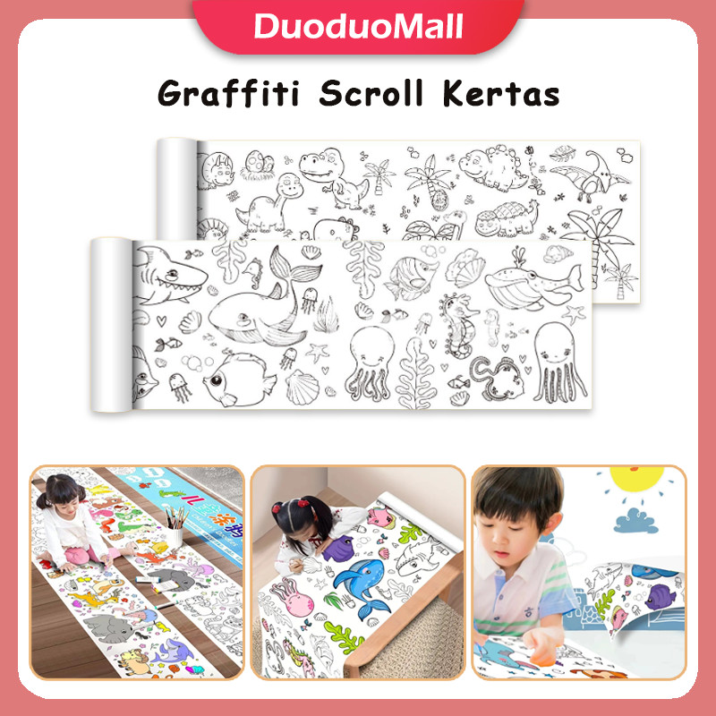 

3 Meter Graffiti Scroll Kertas Mewarnai Jumbo Anak / Coloring Roll Paper