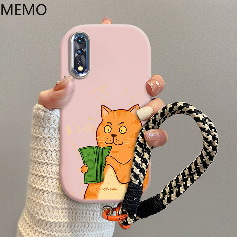 case Vivo V17 Neo terbaru 2025 Kartun Kucing Kekayaan cangkang anti -jatuh lembut