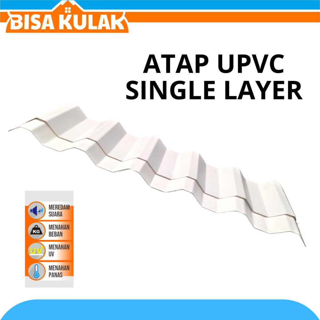 Atap Upvc single Layer Tebal  1,2 mm