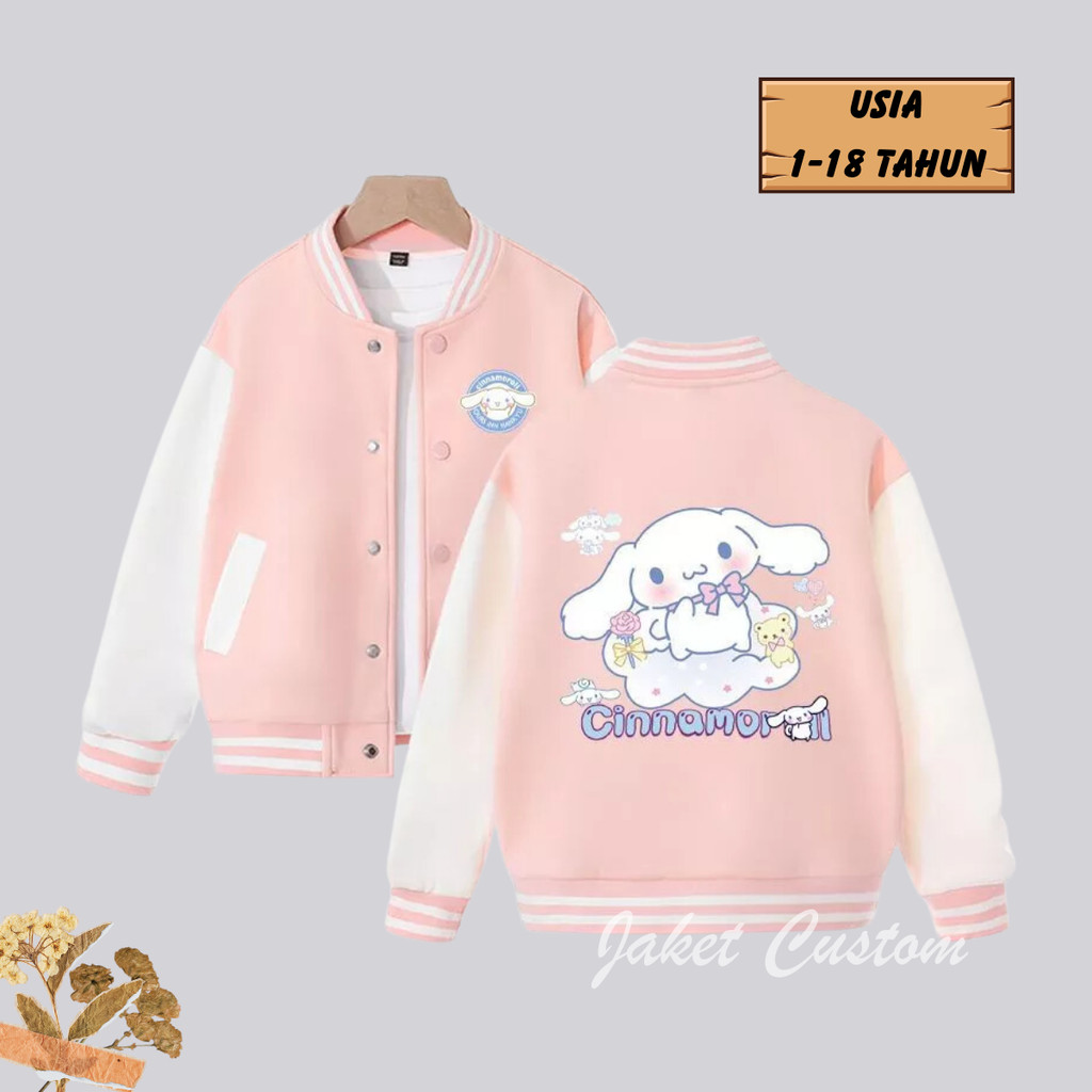 Jaket Baseball Sweater Anak Remaja Perempuan 2 3-18 Tahun Karakter Lucu Kuromi Terbaru Tebal Premium