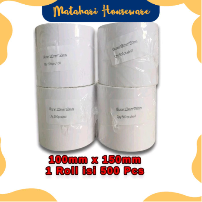 

100x150mm THERMAL LABEL 500Pcs STIKER RESI A6 KERTAS PRINT
