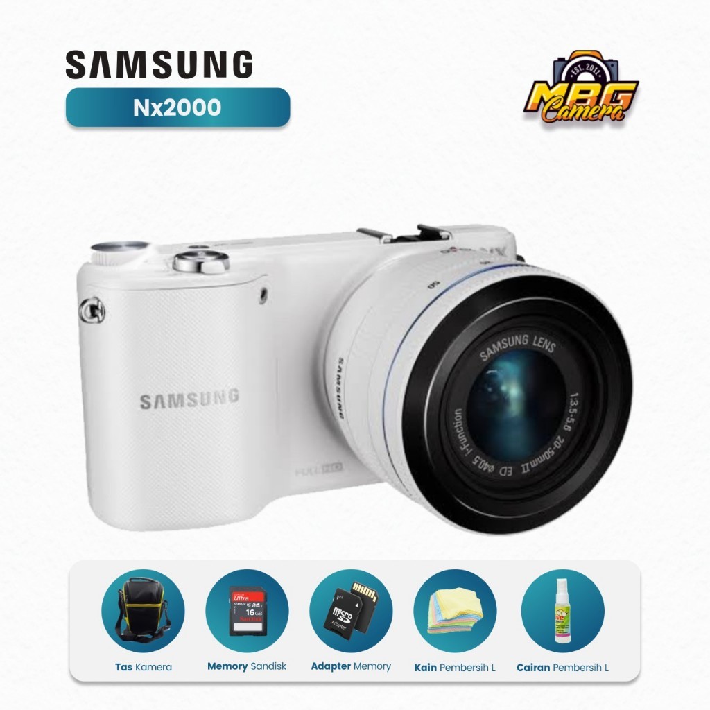 CAMERA MIROLES SAMSUNG NX2000 20MP WIFI SIAP PAKAI BANYAK BONUS