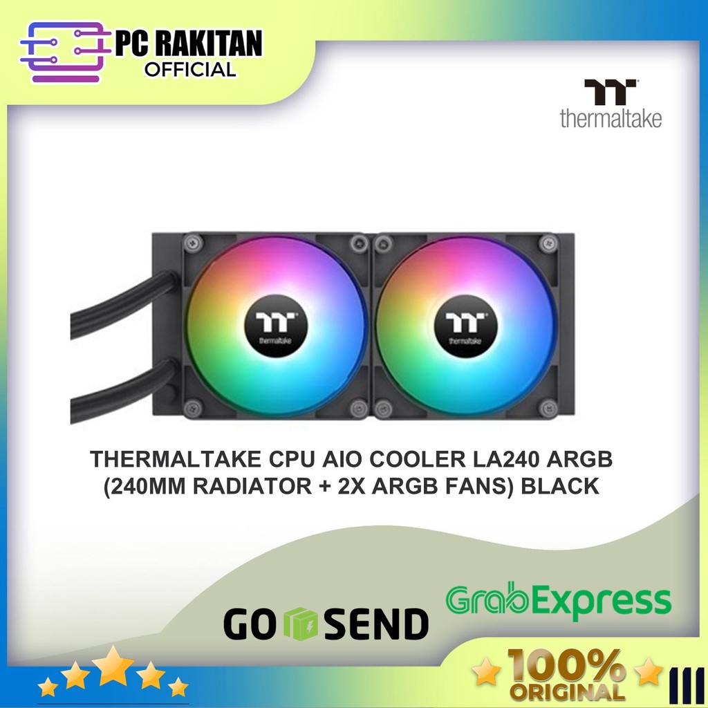 THERMALTAKE CPU AIO COOLER LA240 ARGB (240MM RADIATOR + 2X ARGB FANS) BLACK
