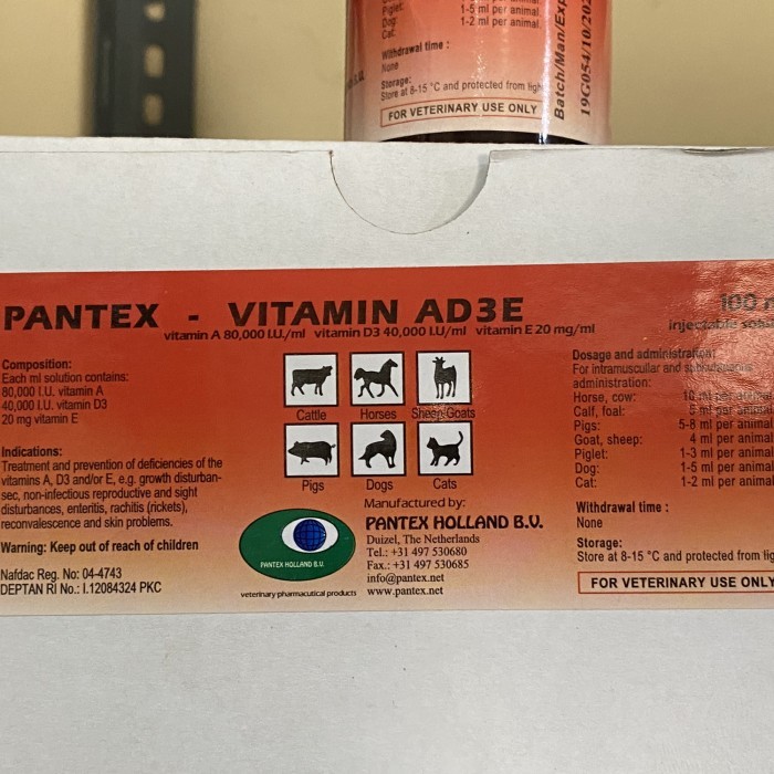 SALE -Pantex holland vitamin ad3e ade hewan ternak