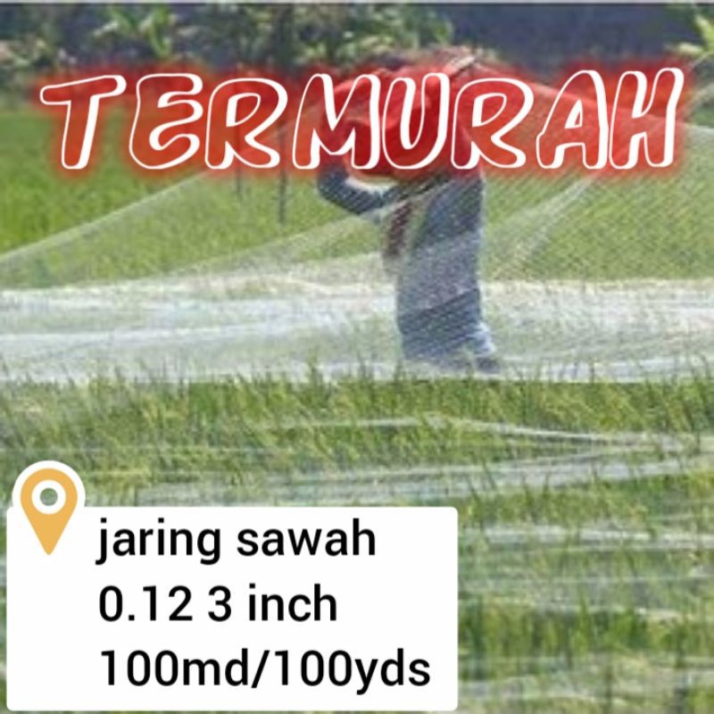 jaring sawah jaring padi 7.5 m× 90 m lubang 3 inch 0.12 jaring burung jaring pengaman padi jaring bu