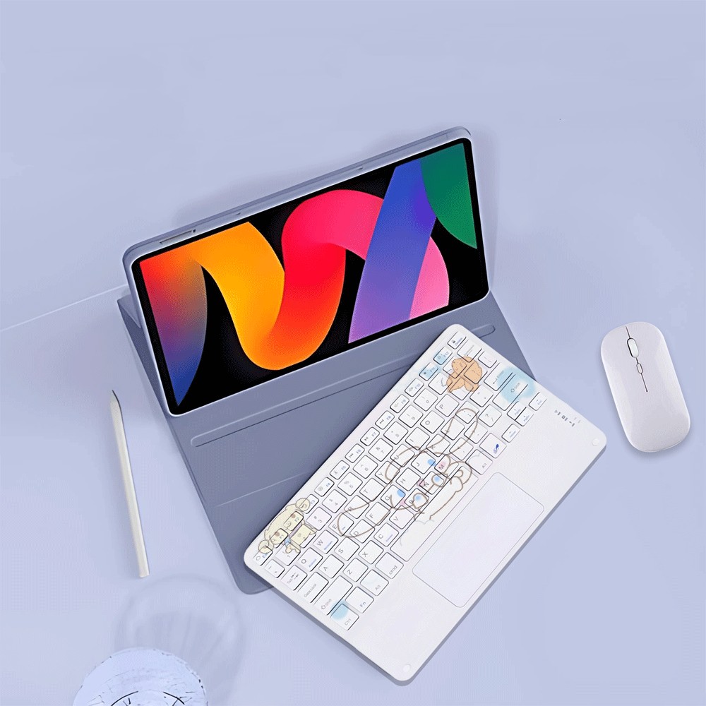 Pink Star Carbie cute and convenient white simple tablet Bluetooth keyboard and mouse