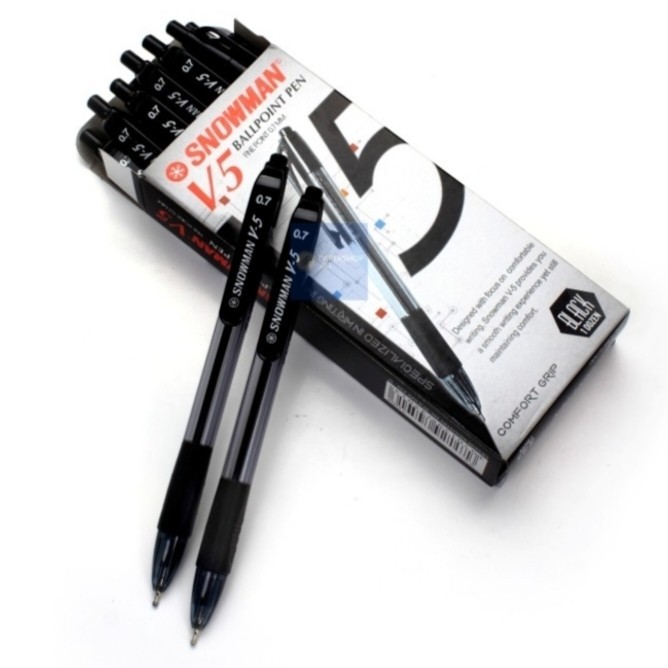

[Promo]BEST Pulpen Snowman V5 Hitam..harga per lusin - Biru