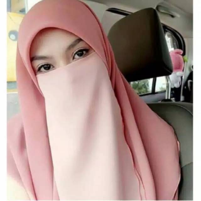 Cadar Tali 2 Layer Diamond Cadar Niqob Niqab Tanpa Jahitan Bawah Mata Hijab Jilbab Kerudung