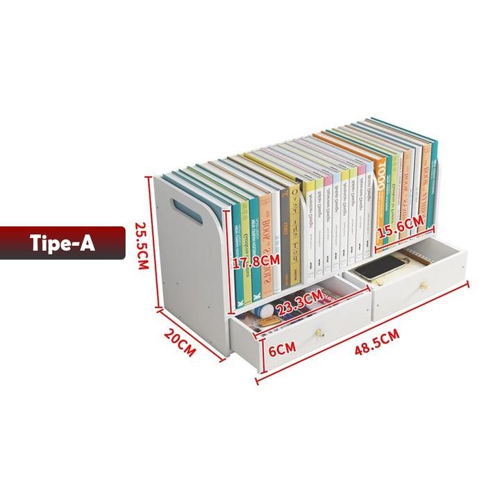 

YOSINOGAWA - Kotak Penyimpanan Desktop Sederhana Rak Penyimpanan Kantor Asrama Siswa Rak Buku Kecil - TIPE-A