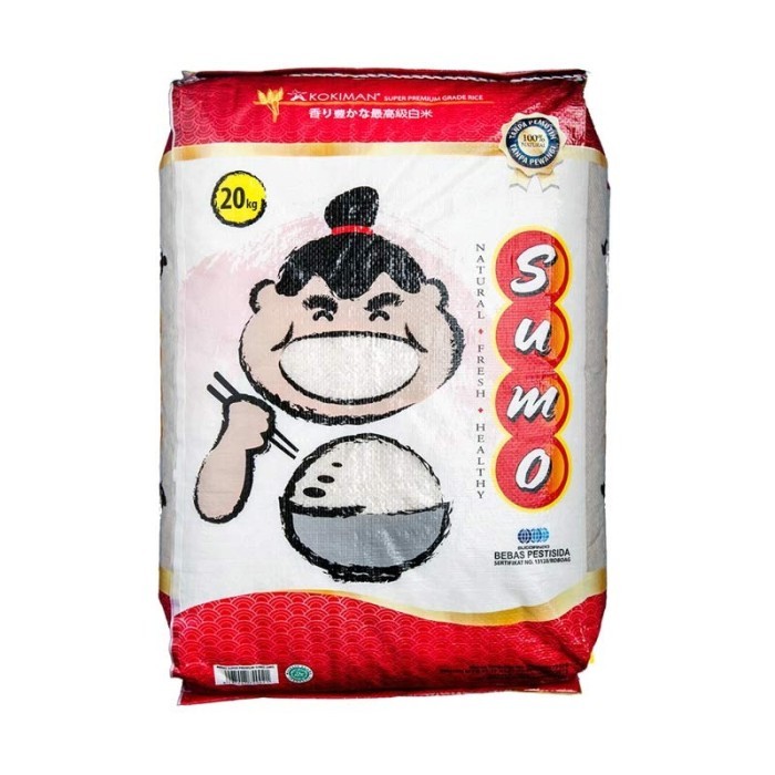 

MZ BERAS PREMIUM SUMO MERAH 20KG NASI SUSHI PULEN HALAL MUI Putih - Merah