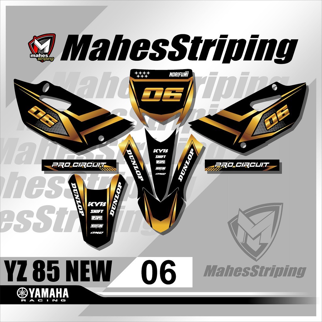 Sticker Striping Stiker Decal Variasi YZ 85 Motif Racing