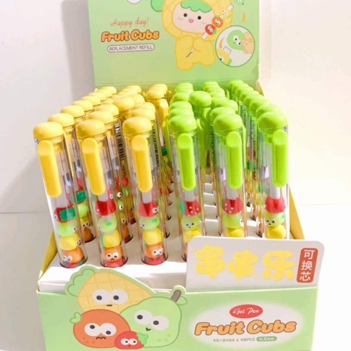 

Gel Pen/Bulpen/Fruit Cube/Buah-buahan