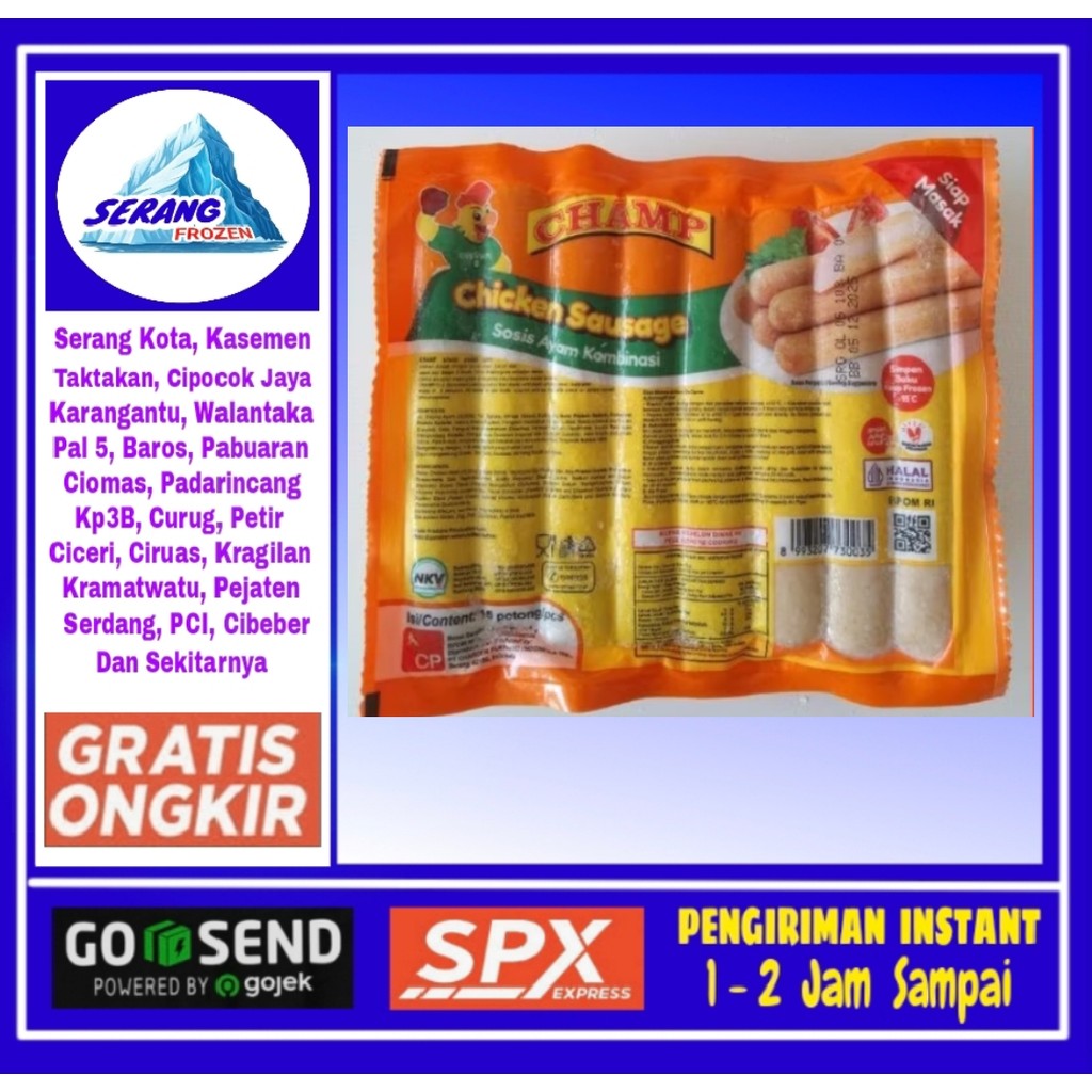 

Sosis Ayam Champ 375g, Serang Frozen