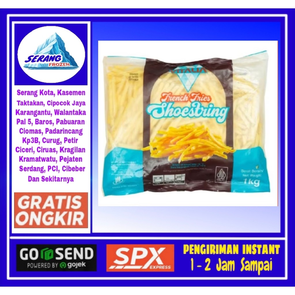 

Kentang Vitalia Shoestring 1Kg, Kentang Beku, Serang Frozen