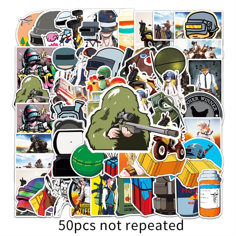 

10/30/50PCS Game pubg Graffiti Sticker iPad Suitcase Skateboard Helmet Luggage Laptop Classic Toy Waterproof Sticker Wholesale