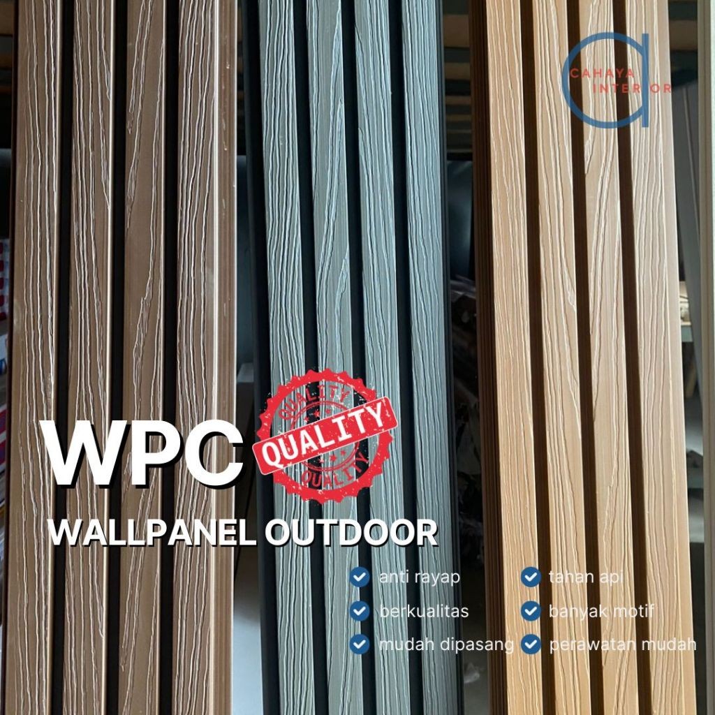 WPC Wood Panel Wallpanel PVC Kayu Dinding Outdoor Dekorasi Dinding High Quality