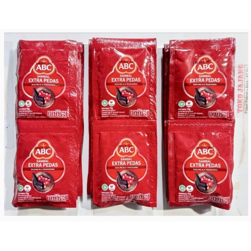 

ABC Sambal Extra PEDAS 15 gr x 10 Sachet [1 renceng] SAMBAL EXTRA PEDAS