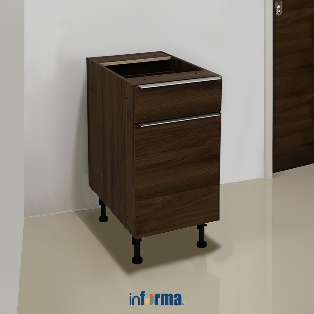 Informa Prescoot Laci Penyimpanan Bawah Dapur - Cokelat Walnut Laci Kabinet Serbaguna Cabinet Penyim