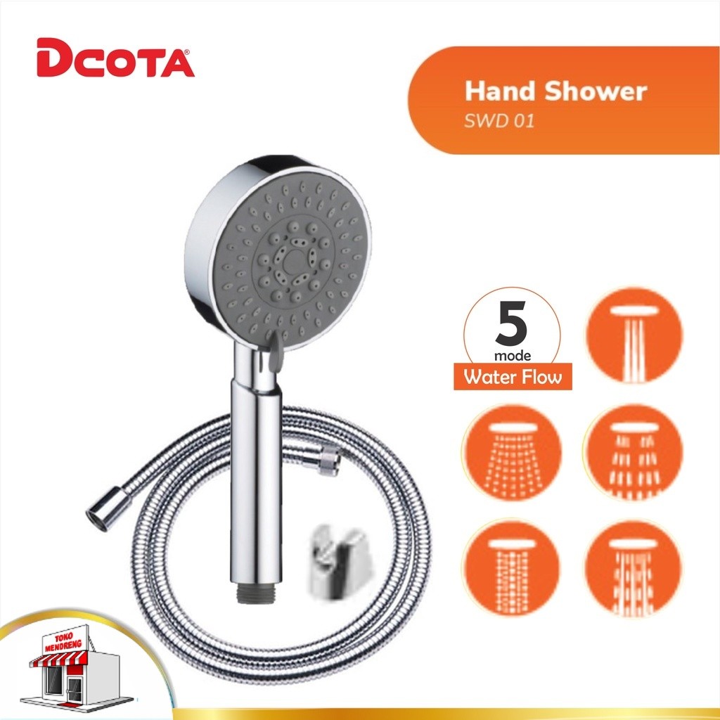 DCOTA SWD 01 Hand Shower Mandi Spray 5 Mode Pancuran Sprayer 1/2"