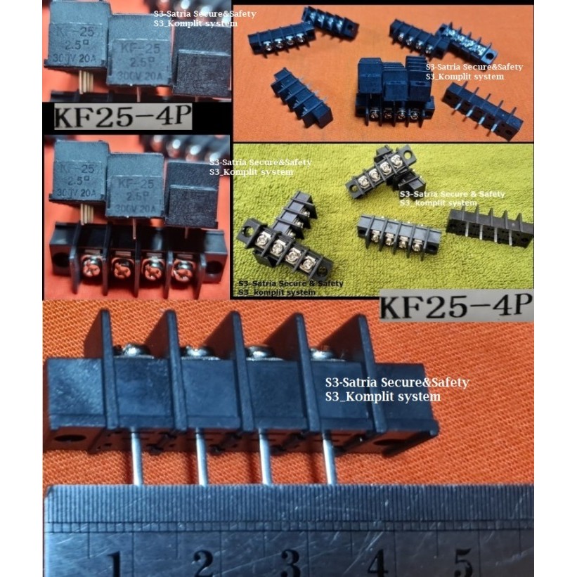 Hitam Terminal Blok 4P PCB 4 P baut 4 Pin 4Pin