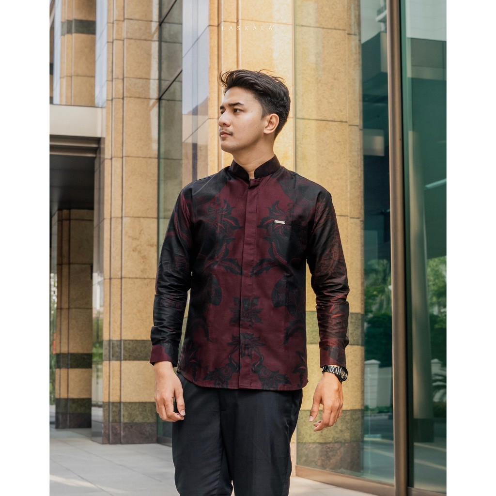 Laskala Batik Premium Armenia Kemeja Batik Pria Slimfit Lengan Panjang
