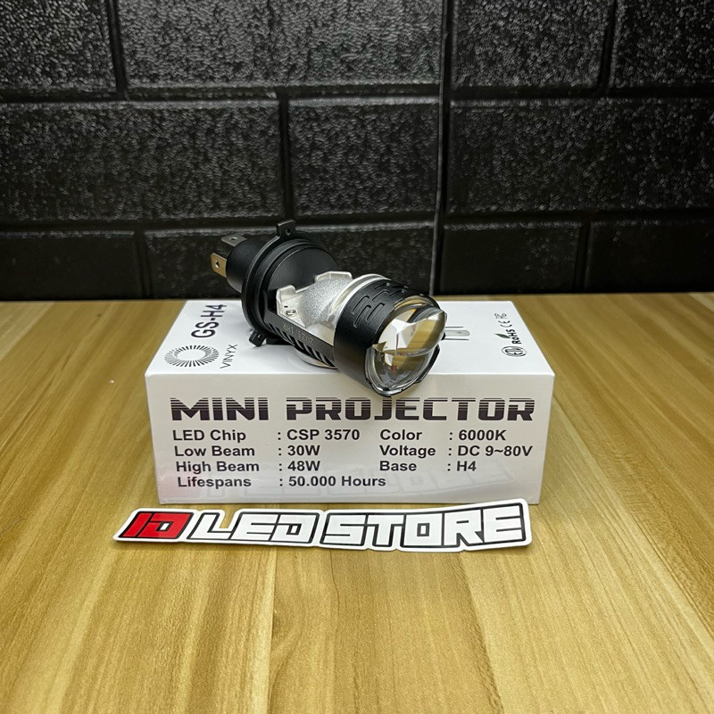Lampu Utama H4 Mini Biled GsH4 Vinyx 48 Watt Lamou Projector Led Vinyx Gsh4