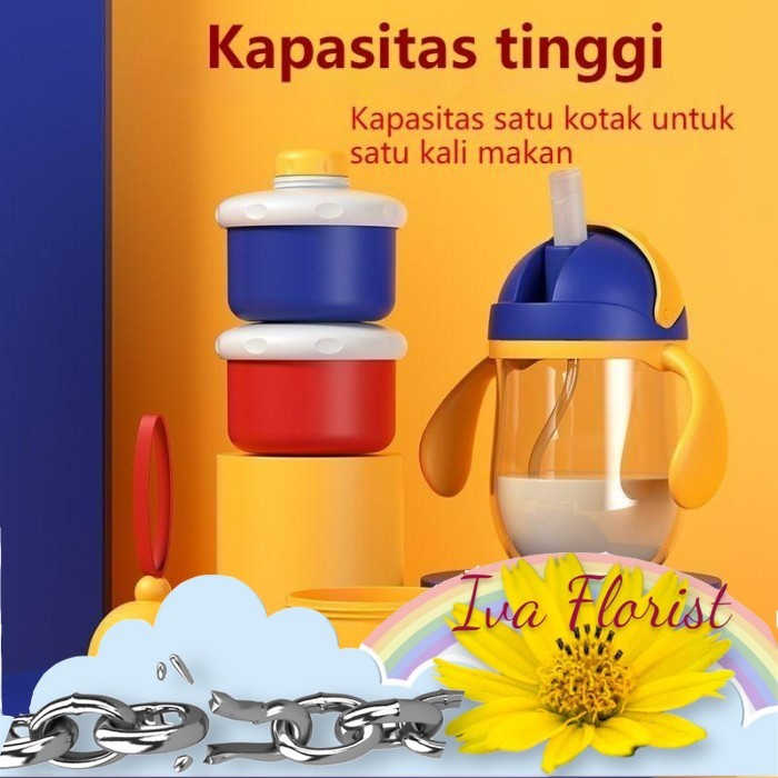 IVA FOOD GRADE Dispenser SuFor bayi 3tingkat wadah tempat susu formula anak 3susun baby milk