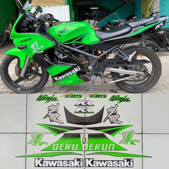 Stiker Striping Ninja Rr Old se Hijau 2011 Tahan Vernis Sudah Potongan