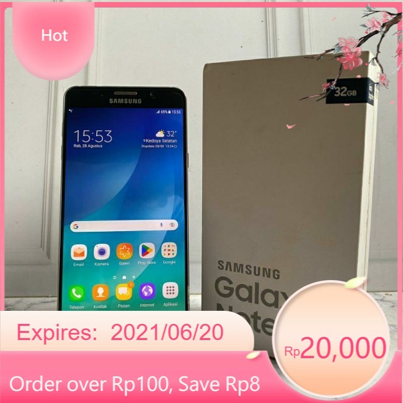 Samsung galaxy note 5 4/32 second original mulus SECOND ORIGINAL MURAH