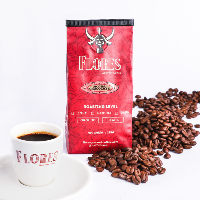 

FLORES Gourmet Coffee Mocha Chocolate (Biji) 500g Kemasan Aluminum