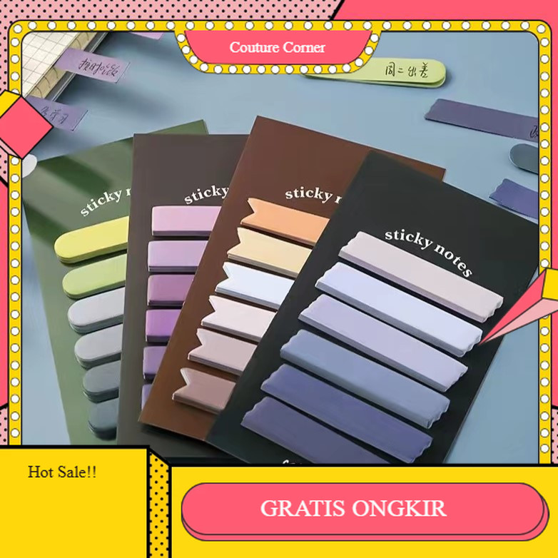 

【CORNER1】 SALE!! Colourful Sticky Notes Gradient Memo Pad Motif Panah Untuk Penanda Halaman