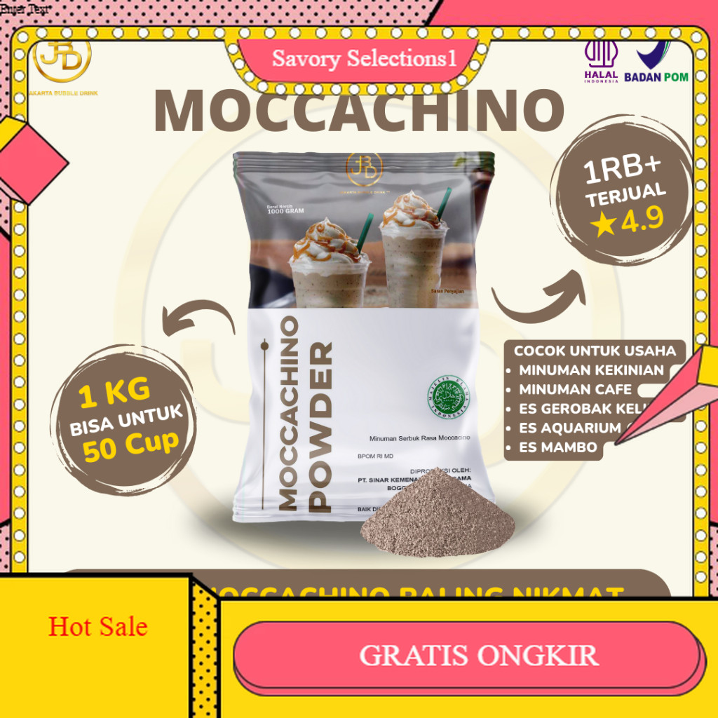 

【SAVORY】 SALE!! Bubuk Minuman Premium MOCCACHINO -Jakarta Bubble Drink | BPOM&HALAL