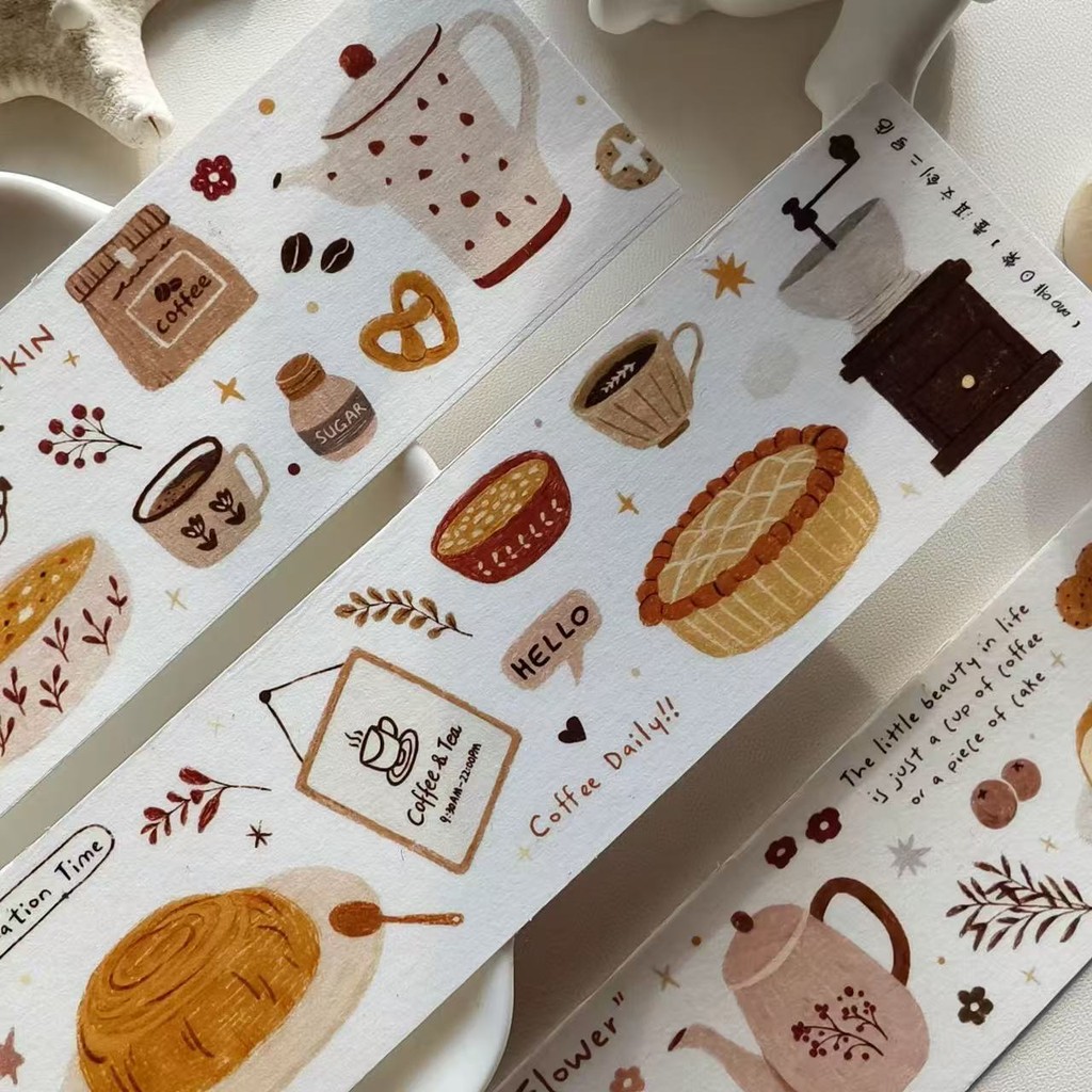 

YiEr Studio Vintage Daily Coffee Washi Tape Planner DIY Card Making Scrapbooking Plan Decorative Sticker