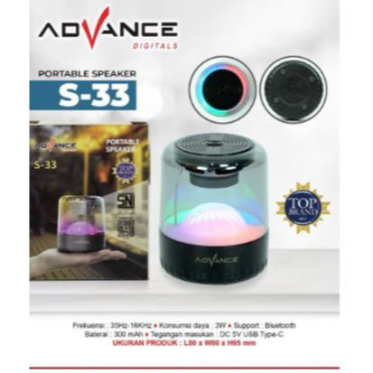 SPEAKER BLUETOOTH ADVANCE / SPEAKER KARAOKE PORTABLE S-33