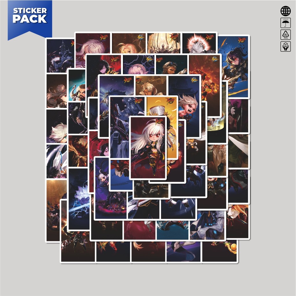 

[100PCS]Stiker Pack Stiker Game Dungeon Fighter Char Mix 4 Aesthetic Vinyl Anti Air Dekorasi Sticker Laptop Buku Journal Koper Helm Casing HP Gitar Helm Skateboard