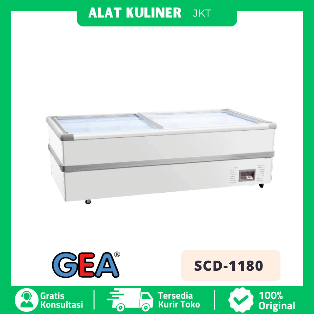 ISLAND FREEZER GEA SCD 1180 SCD-1180  SLIDING GLASS FLAT 2 KOMPRESOR ORIGINAL