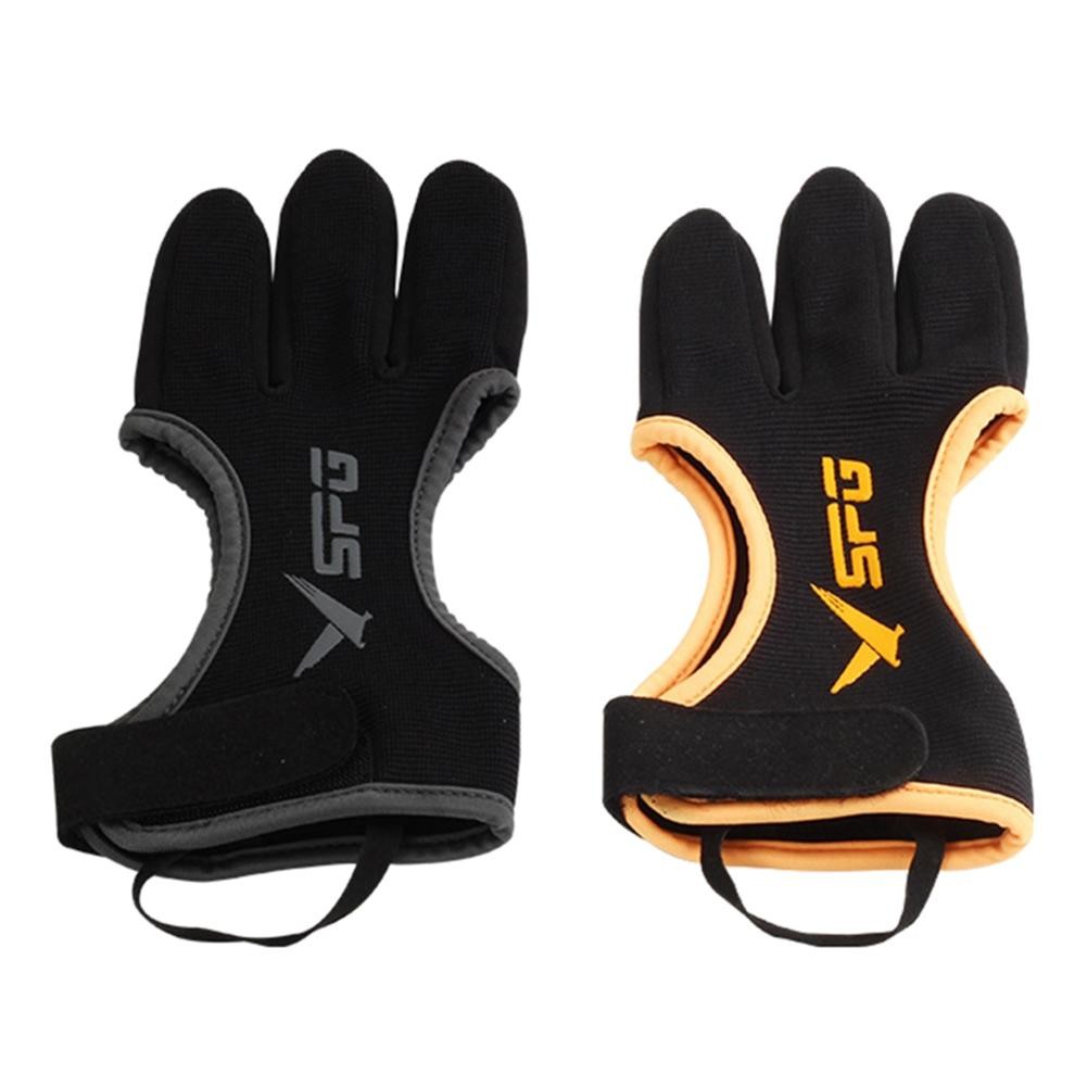 Outdoor Archery Glove Leather Fingertip Non-Slip Breathable 3 Finger Archery Gloves Hunting Finger P