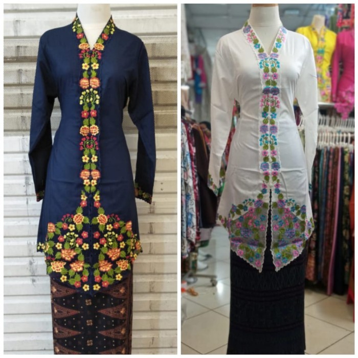 ✨LARIS✨ -KEBAYA ENCIM BORDIR TUNIK LENGAN PANJANG KATUN IMA - Hitam, S