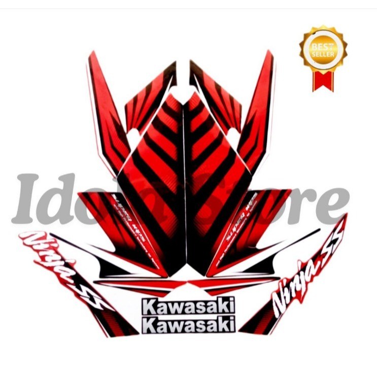 Stiker Striping Kawasaki NINJA SS 2014 Merah Hitam List Body Motor Stiker NINJA SS 2014