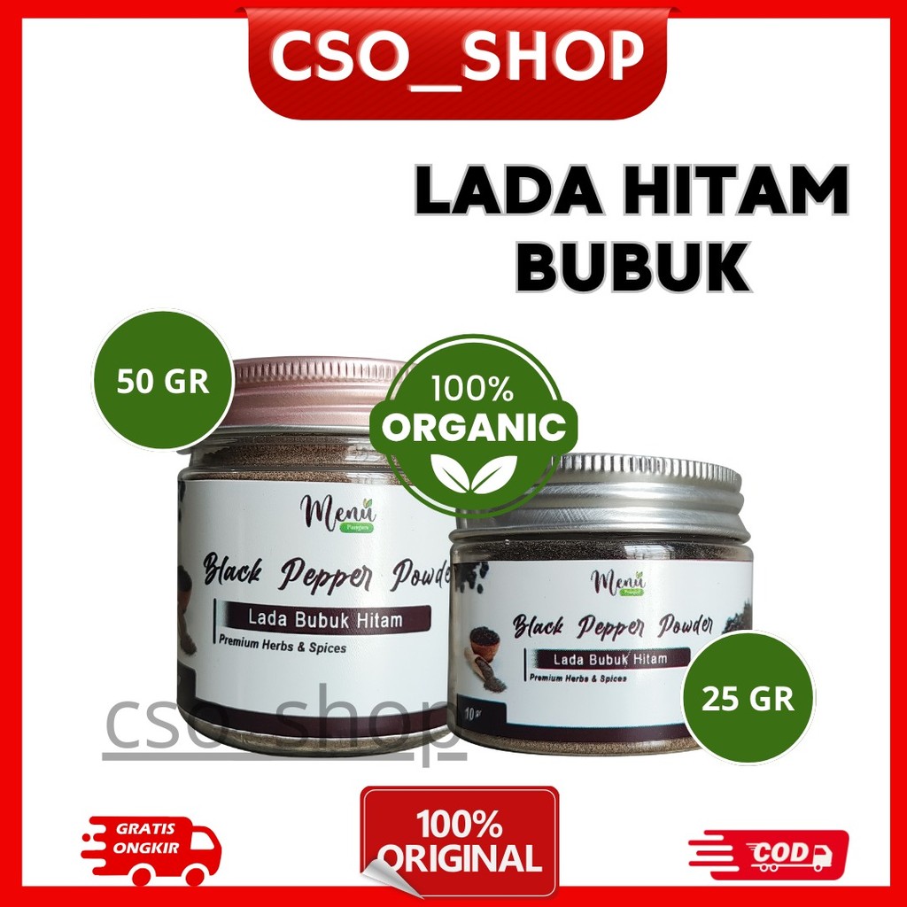 

Lada Hitam Bubuk Halus 100% Tanpa Campuran - BlackPepper Premium Kemasan Praktis Menu Pangan