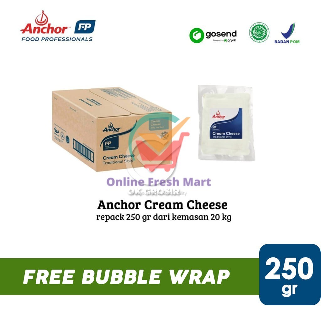 

Anchor Keju Cream Cheese (250 gr) KHUSUS GOSEND & GRABEXPRESS - Online Fresh Mart Denpasar