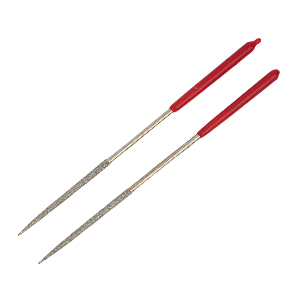 

2pcs File Set Plastic Handle Metal Stone Grinding Round Needle File DIY Wood Rasp File Needle Jewelry Polishing