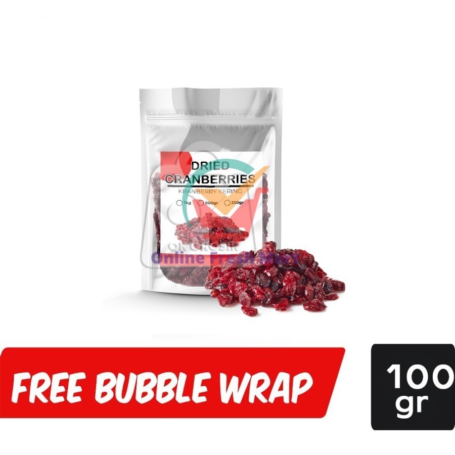 

Dried Cranberry Sweetened / Buah Cranberry Manis Kering (100 gr) - Online Fresh Mart Denpasar