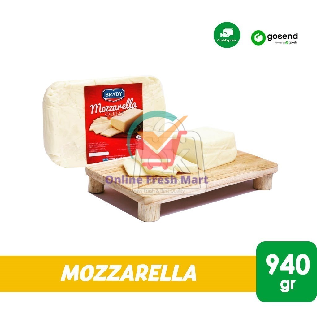 

Keju Mozarela Mozzarella BRADY Cheese 940gr (KHUSUS INSTANT) - Online Fresh Mart Denpasar