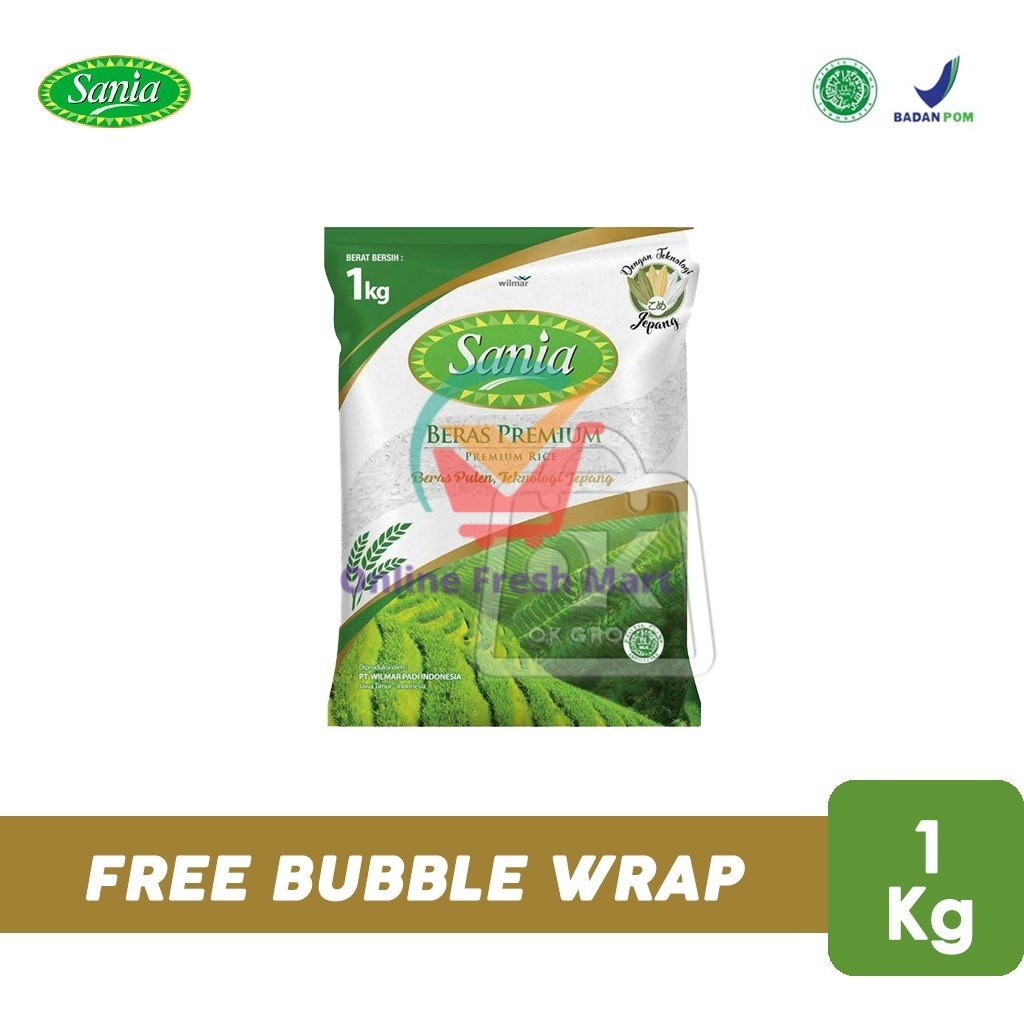 

Sania Beras Premium / Beras Pulen (Kemasan Asli 1 Kg) - Online Fresh Mart Denpasar