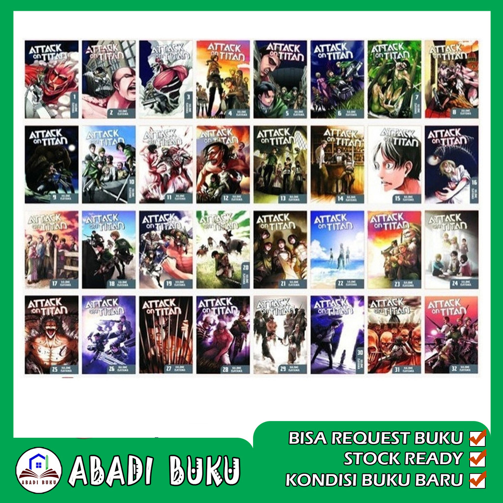Komik Manga Attack on Titan Full Set (34 book series) English