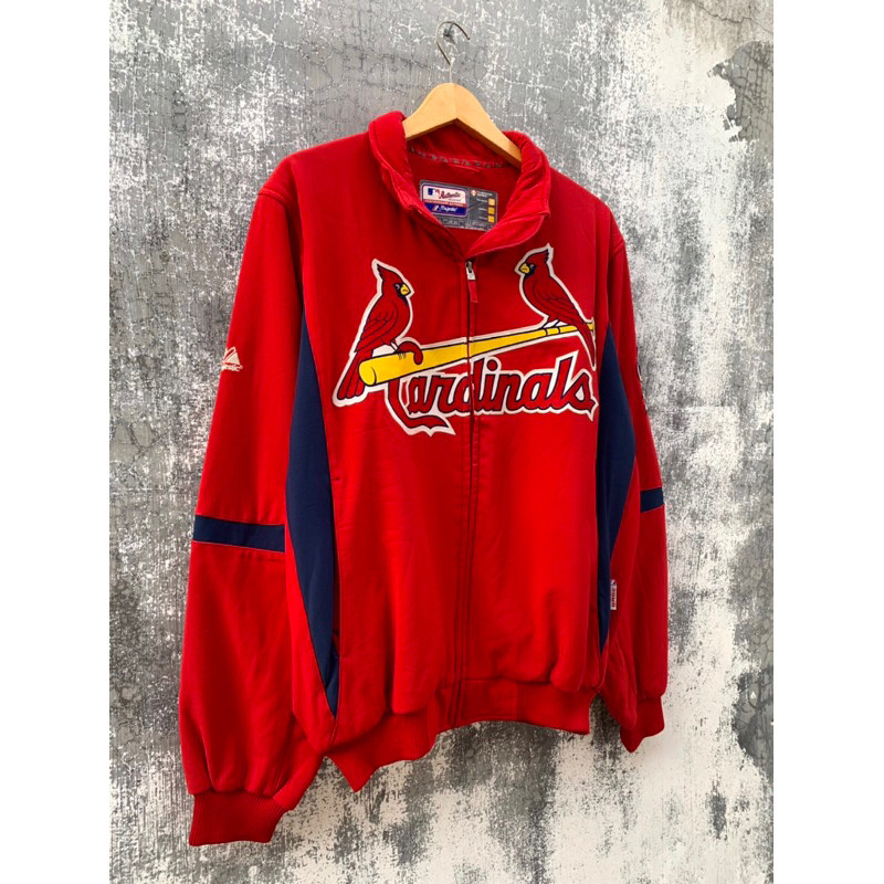 Varsity hoodie crewneck windbreaker mlb majestic cardinals