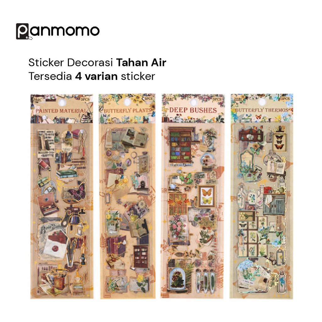 

Panmomo Sticker Aesthetic Stiker Lucu Vintage Household Decorations Sticker