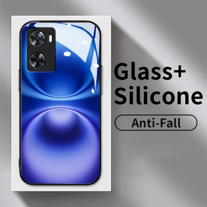 Hard Case Kaca Kaca  For OnePlus Nord N20 SE Case Silikon Sederhana Artistik Warna Memukau Case Cove